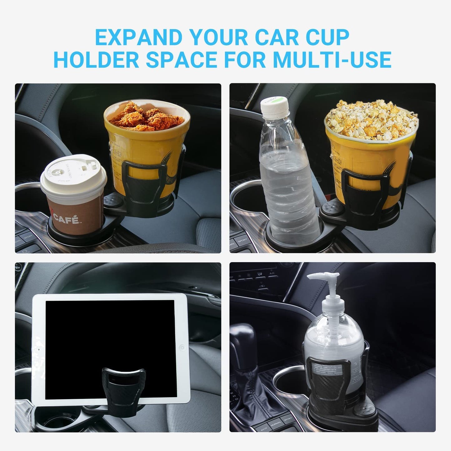 Car Drinking Bottle Holder 360 Degrees Rotatable Water Cup Holder Sunglasses Phone